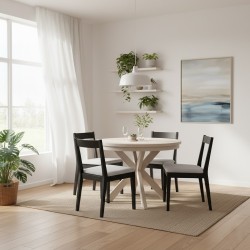 Krzesło tapicerowane MODEN – drewniane nogi, tkanina POLARIS