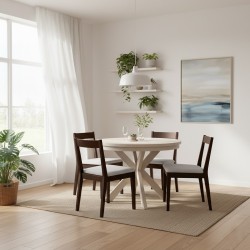 Krzesło tapicerowane MODEN – drewniane nogi, tkanina POLARIS