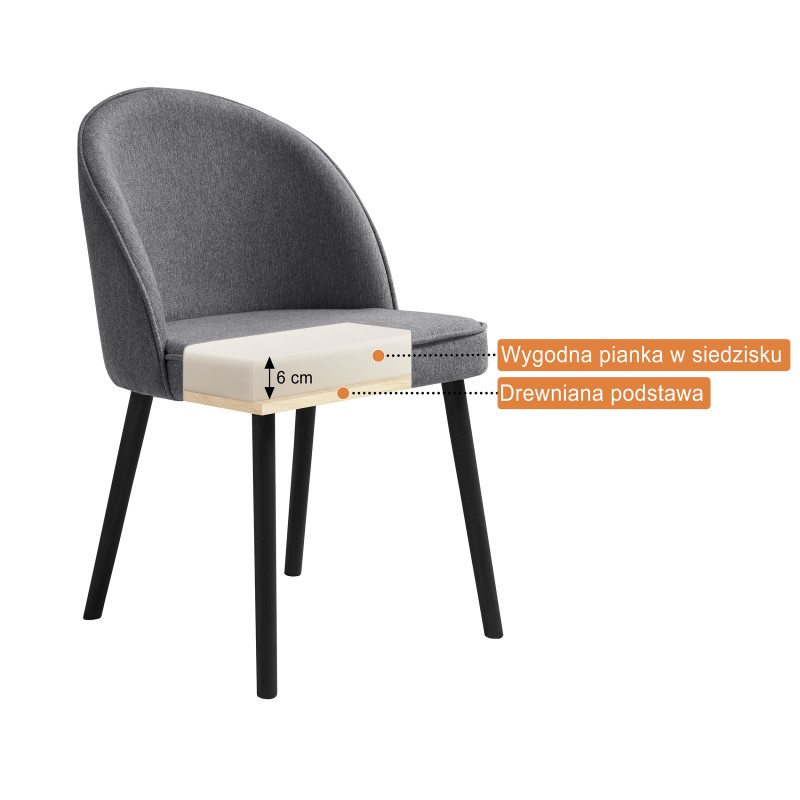 Krzesło LUNA – eleganckie krzesło tapicerowane| FJORD