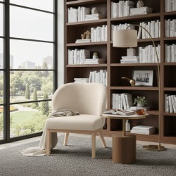 Krzesło tapicerowane LIVA z tkaniny bouclé | QUELLE