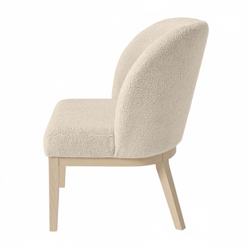 Krzesło tapicerowane LIVA z tkaniny bouclé | QUELLE