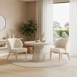 Krzesło tapicerowane LIVA z tkaniny bouclé | QUELLE