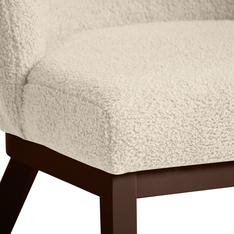 Krzesło tapicerowane LIVA z tkaniny bouclé | QUELLE