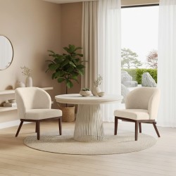 Krzesło tapicerowane LIVA z tkaniny bouclé | QUELLE