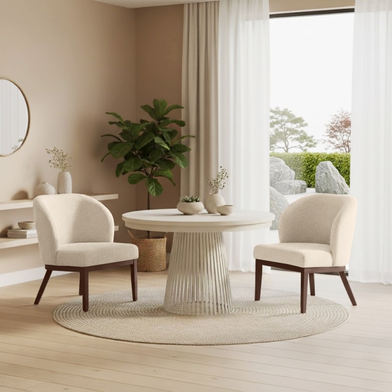 Krzesło tapicerowane LIVA z tkaniny bouclé | QUELLE