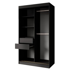 Szafa przesuwna z lustrem i szufladami MARIKA LUX – nowoczesna szafa do sypialni