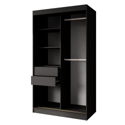 Szafa przesuwna z lustrem i szufladami MARIKA LUX – nowoczesna szafa do sypialni