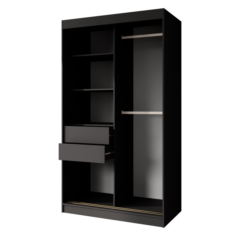 Szafa przesuwna z lustrem i szufladami MARIKA LUX – nowoczesna szafa do sypialni