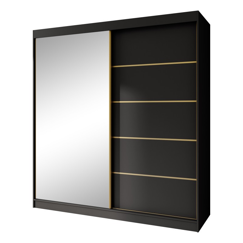 Szafa przesuwna z lustrem i szufladami MARIKA LUX – nowoczesna szafa do sypialni