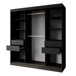 Szafa przesuwna z lustrem i szufladami MARIKA LUX – nowoczesna szafa do sypialni