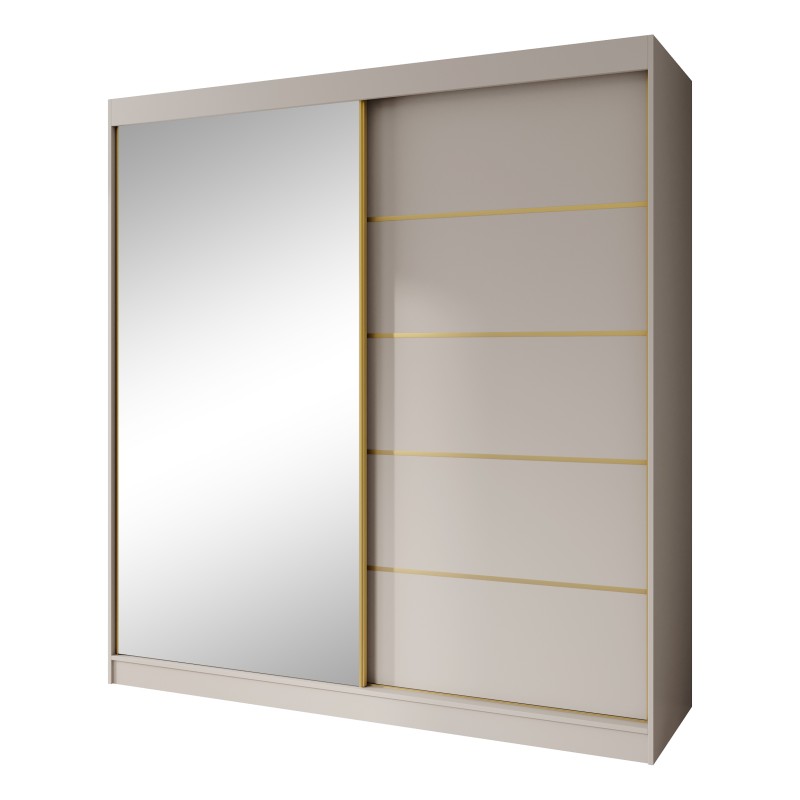 Szafa przesuwna z lustrem i szufladami MARIKA LUX – nowoczesna szafa do sypialni