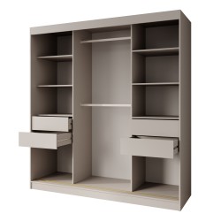 Szafa przesuwna z lustrem i szufladami MARIKA LUX – nowoczesna szafa do sypialni