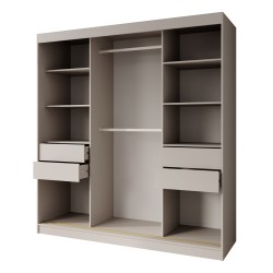 Szafa przesuwna z lustrem i szufladami MARIKA LUX – nowoczesna szafa do sypialni