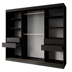 Szafa przesuwna z lustrem i szufladami MARIKA LUX – nowoczesna szafa do sypialni