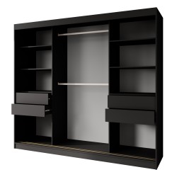 Szafa przesuwna z lustrem i szufladami MARIKA LUX – nowoczesna szafa do sypialni