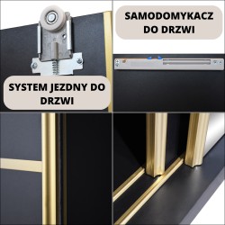 Szafa przesuwna z lustrem i szufladami MARIKA LUX – nowoczesna szafa do sypialni