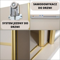 Szafa przesuwna z lustrem i szufladami MARIKA LUX – nowoczesna szafa do sypialni