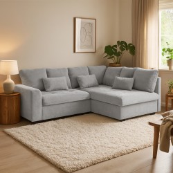 Narożnik RAMO z funkcją spania i topperem gratis – duża powierzchnia 160×200 cm