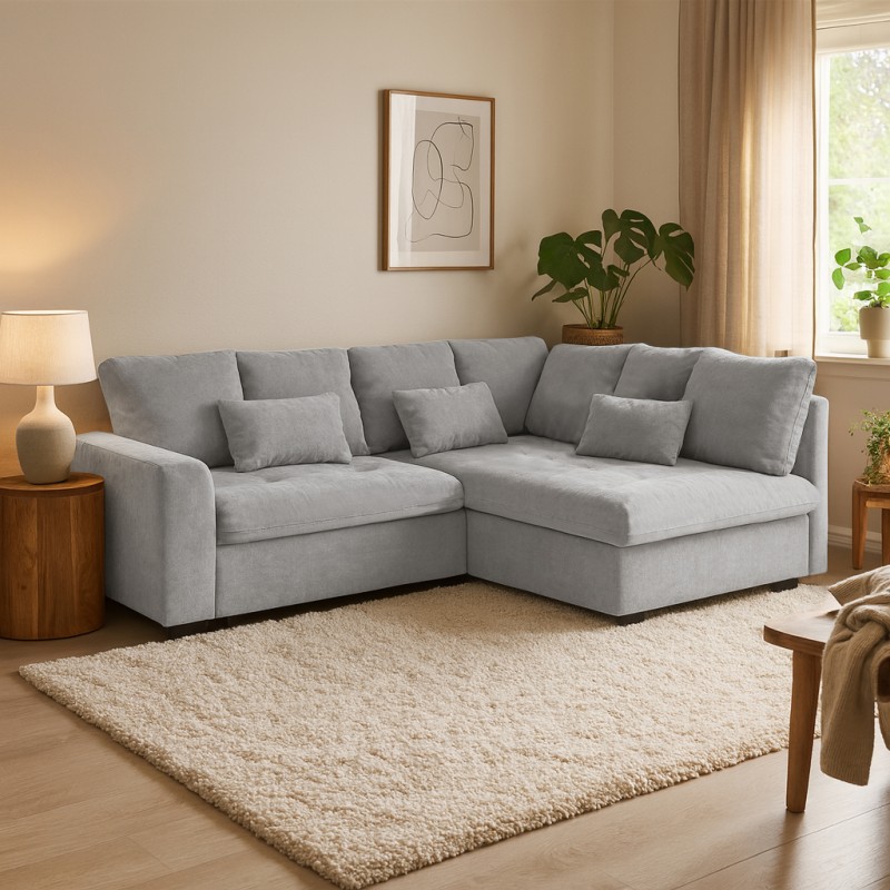 Narożnik RAMO z funkcją spania i topperem gratis – duża powierzchnia 160×200 cm