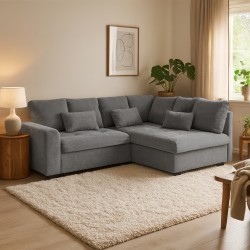 Narożnik RAMO z funkcją spania i topperem gratis – duża powierzchnia 160×200 cm