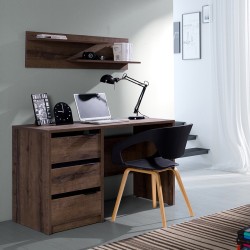 Komoda DEVON 80,5 cm – 4 szuflady | Dąb Monastery + Czarny Połysk