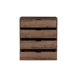 Komoda DEVON 80,5 cm – 4 szuflady | Dąb Monastery + Czarny Połysk