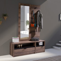 Szafka RTV DEVON 135 cm – 2 drzwi | Dąb Monastery + Czarny Połysk