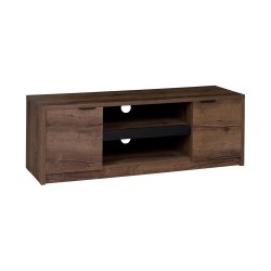 Szafka RTV DEVON 135 cm – 2 drzwi | Dąb Monastery + Czarny Połysk