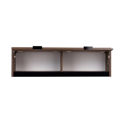 Szafka wisząca DEVON 120 cm – 2 drzwi | Dąb Monastery + Czarny Połysk