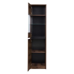 Witryna DEVON 200 cm – 2 drzwi, 4 półki | Dąb Monastery + Czarny Połysk