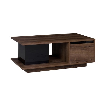 Stolik kawowy DEVON 120 cm – 2 drzwi | Dąb Monastery + Czarny Połysk