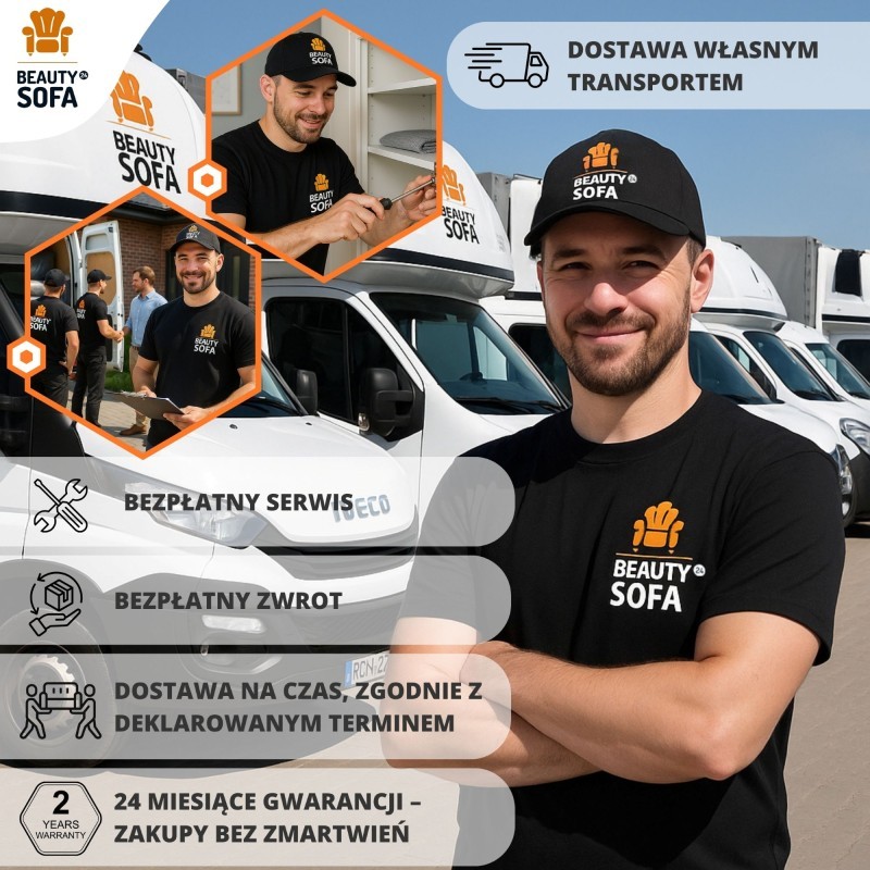 Narożnik z funkcją spania BENNY U | BeautySofa24.pl