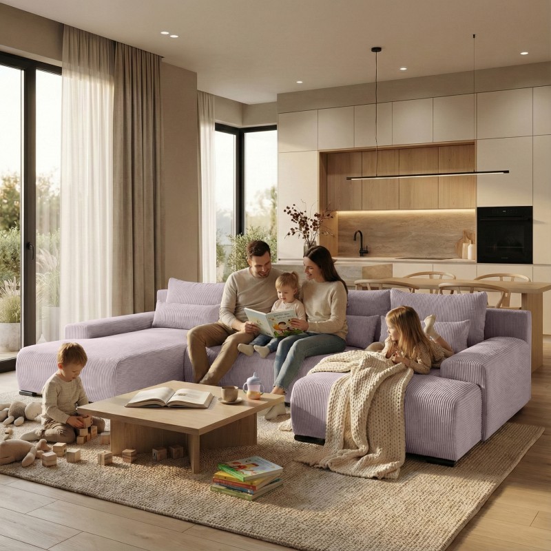 Narożnik z funkcją spania BENNY U | BeautySofa24.pl