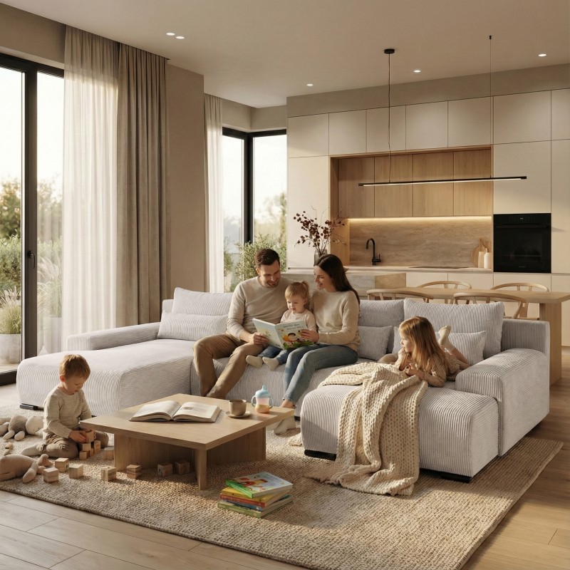 Narożnik z funkcją spania BENNY U | BeautySofa24.pl