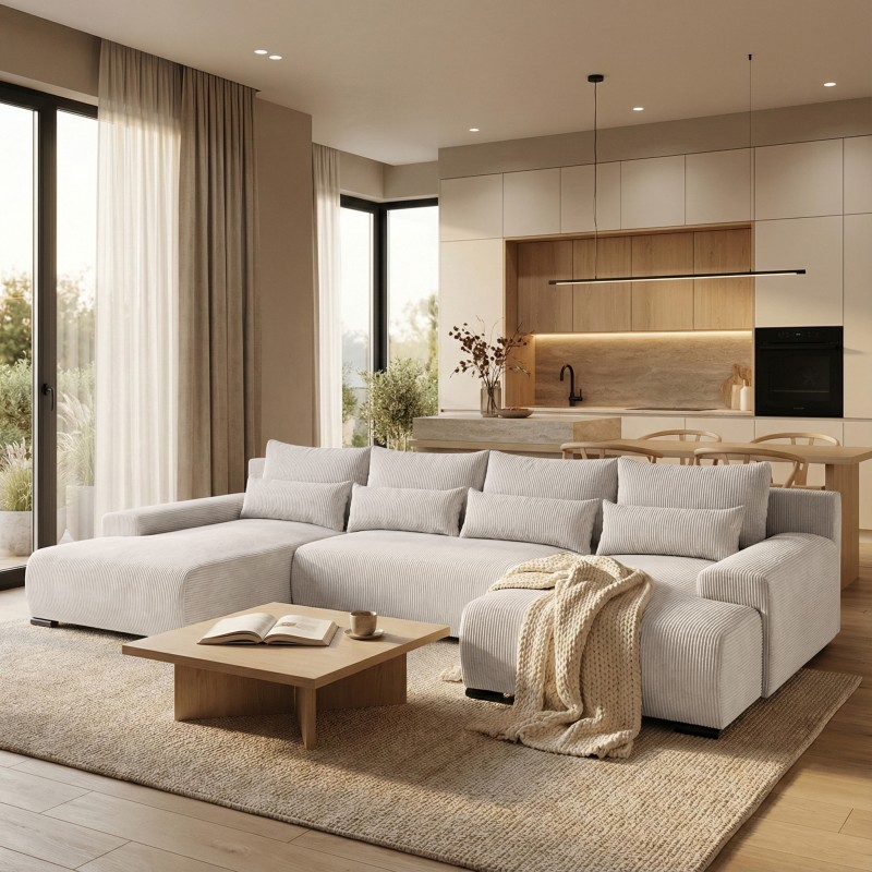 Narożnik z funkcją spania BENNY U | BeautySofa24.pl