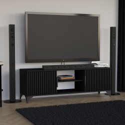 Szafka RTV HOME 2 drzwi z lamelami – nowoczesna, funkcjonalna