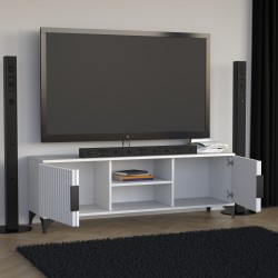 Szafka RTV HOME 2 drzwi z lamelami – nowoczesna, funkcjonalna