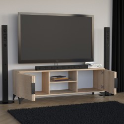 Szafka RTV HOME 2 drzwi z lamelami – nowoczesna, funkcjonalna