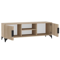 Szafka RTV HOME 2 drzwi z lamelami – nowoczesna, funkcjonalna