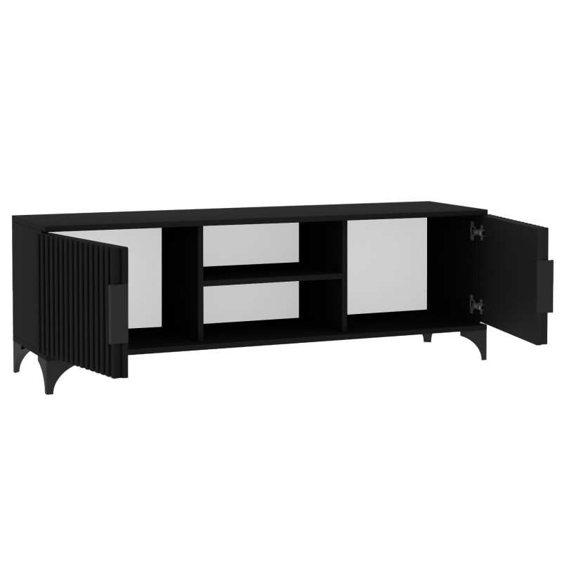 Szafka RTV HOME 2 drzwi z lamelami – nowoczesna, funkcjonalna