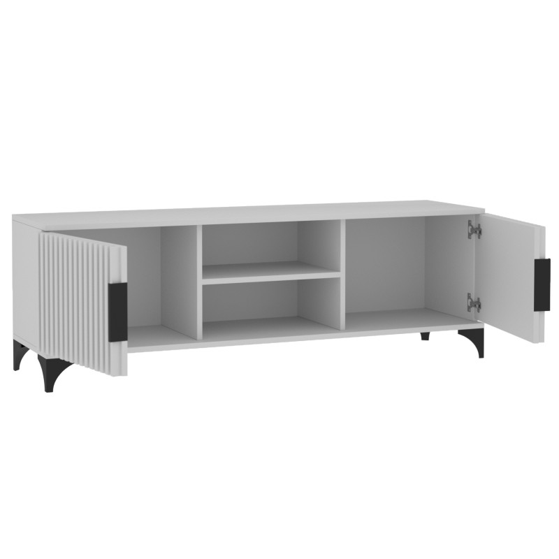 Szafka RTV HOME 2 drzwi z lamelami – nowoczesna, funkcjonalna