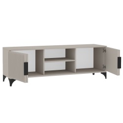 Szafka RTV HOME 2 drzwi z lamelami – nowoczesna, funkcjonalna