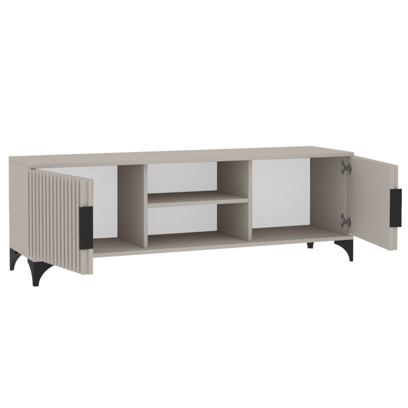 Szafka RTV HOME 2 drzwi z lamelami – nowoczesna, funkcjonalna