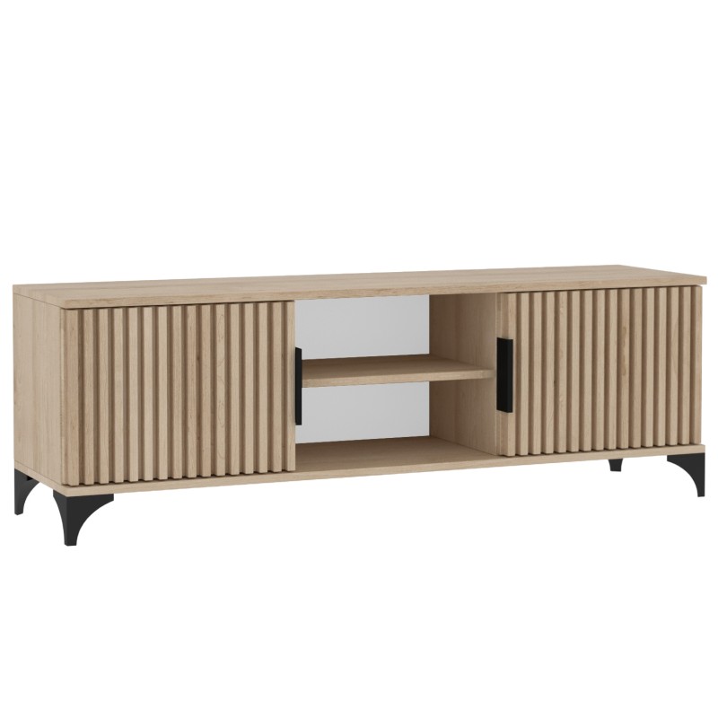 Szafka RTV HOME 2 drzwi z lamelami – nowoczesna, funkcjonalna