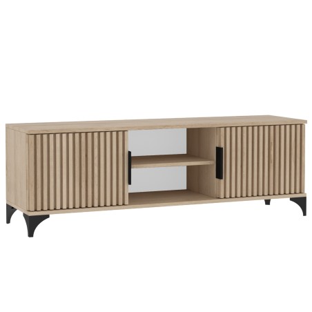 Szafka RTV HOME 2 drzwi z lamelami – nowoczesna, funkcjonalna