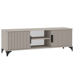 Szafka RTV HOME 2 drzwi z lamelami – nowoczesna, funkcjonalna