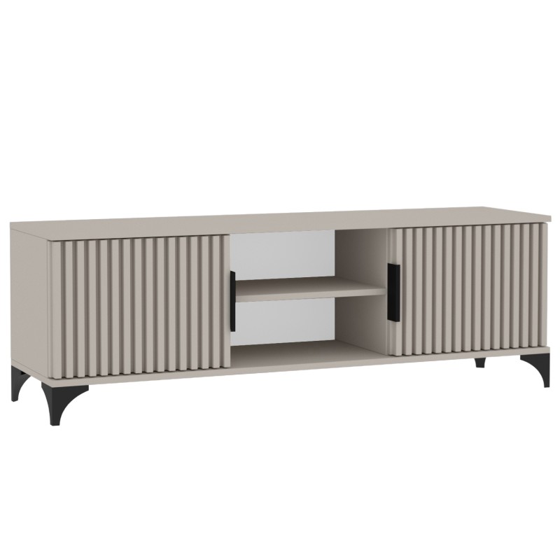 Szafka RTV HOME 2 drzwi z lamelami – nowoczesna, funkcjonalna