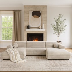 Narożnik PUERTO U bez funkcji spania – sztruks TILIA | BeautySofa24