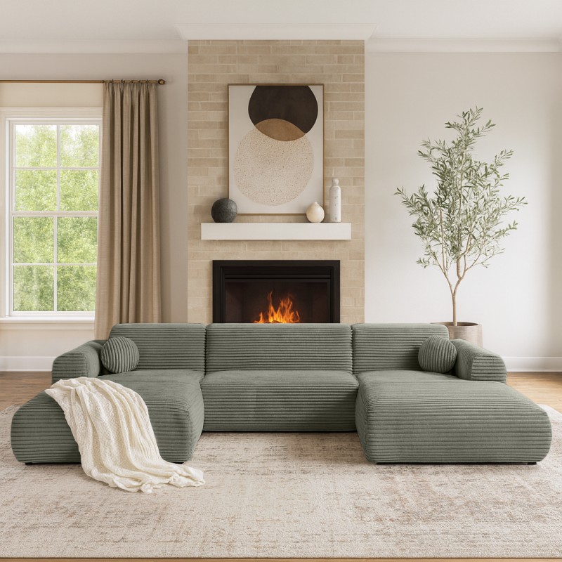 Narożnik PUERTO U bez funkcji spania – sztruks TILIA | BeautySofa24