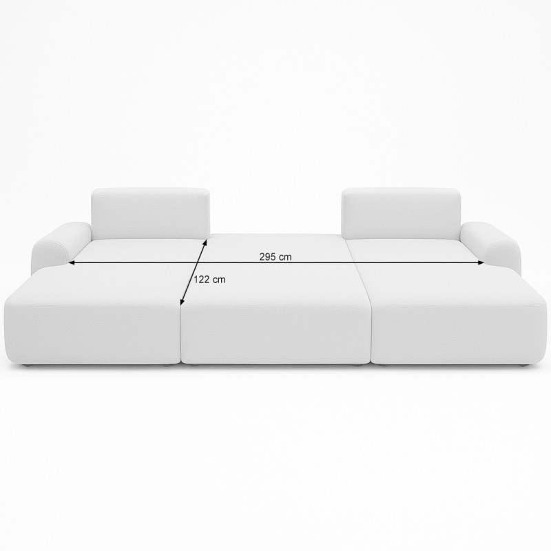 Narożnik OLIVER U z funkcją spania i pojemnikiem | Bouclé QUELLE